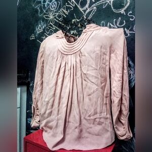 Diane Von Furstenberg Vintage Pink Rayon Women's Top Pheasant Sleeves